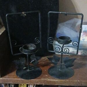 Black Metal Candle Holders (Set)